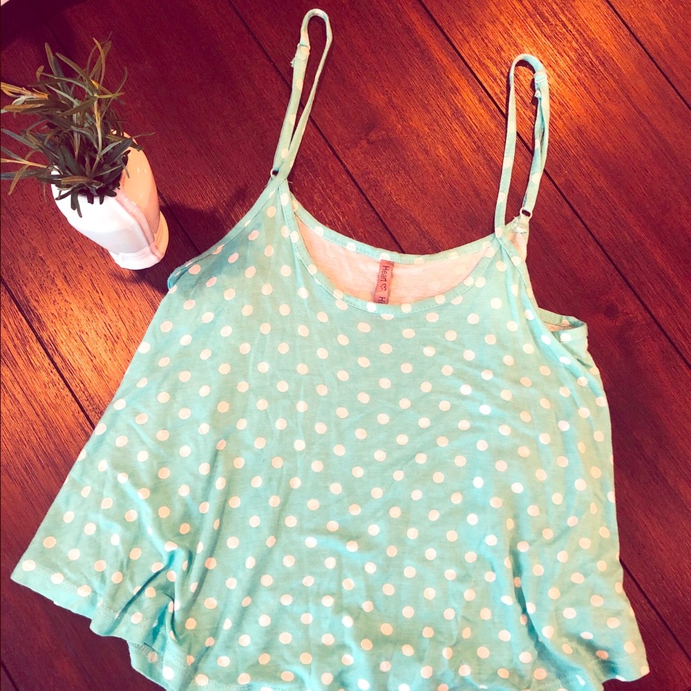 Aqua Blue Polka Dot Tank